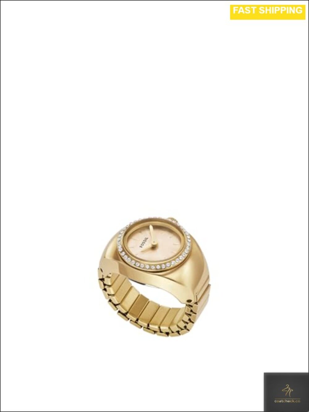 Quartz Two-Hand Gold Stainless Steel Ring Watch for Women
